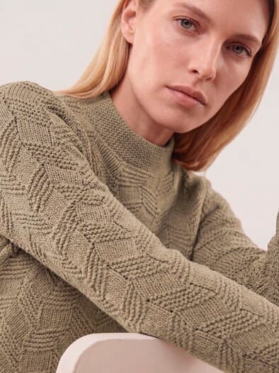 Weicher Strukturpullover Praline