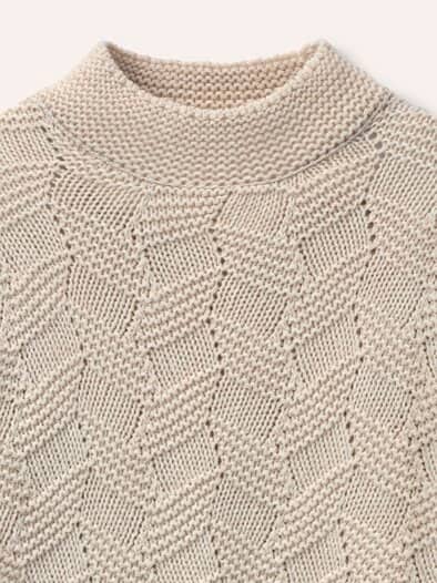 Weicher Strukturpullover Creme