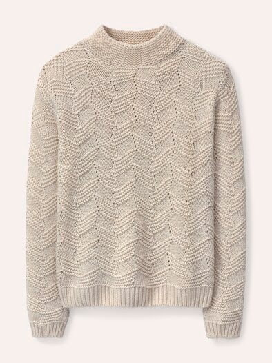 Weicher Strukturpullover Creme