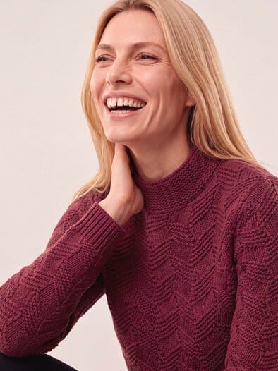 Weicher Strukturpullover Merlot