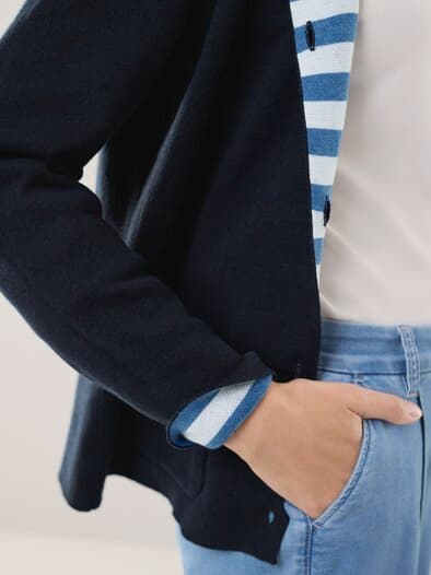 Doubleface Strickjacke Marine