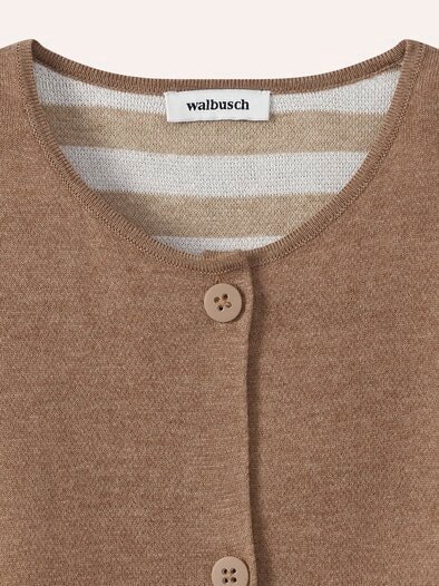 Doubleface Strickjacke Praline