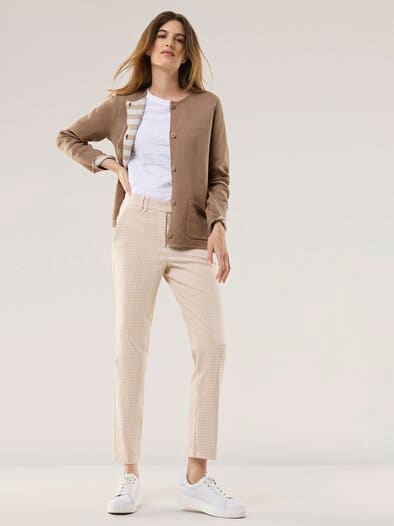 Doubleface Strickjacke Praline