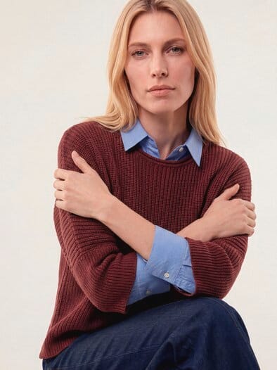 Pullover mit Kimonoärmel Merlot