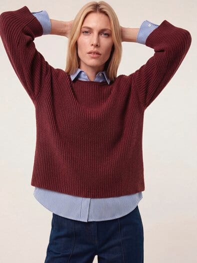 Pullover mit Kimonoärmel Merlot