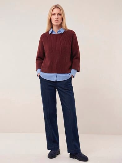 Pullover mit Kimonoärmel Merlot
