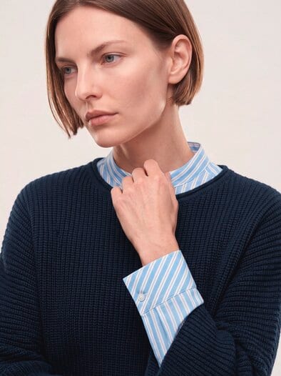 Pullover mit Kimonoärmel Nachtblau