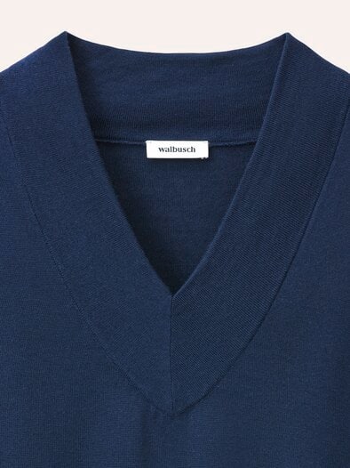 Merino Pullunder mit V-Ausschnitt Marine