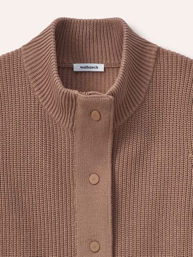 Baumwoll Patentstrickjacke Praline