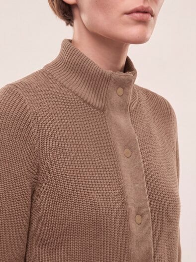Baumwoll Patentstrickjacke Praline