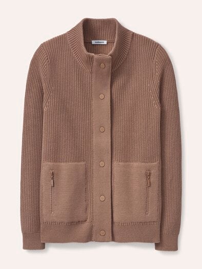 Baumwoll Patentstrickjacke Praline