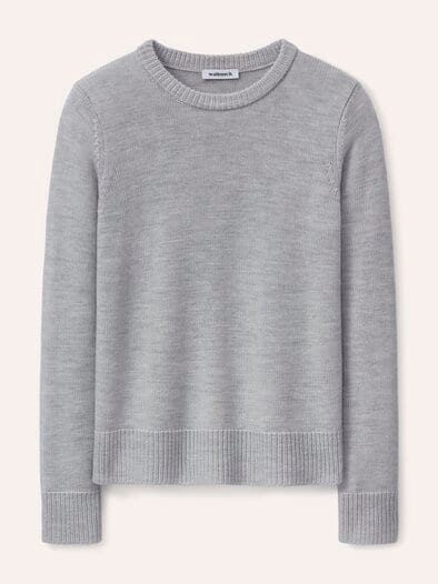 Pullover mit Bündchen im Patentmuster Silber Melange