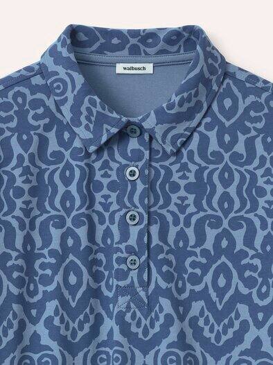 Thermo Winterpolo Druck Blau