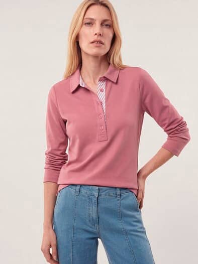 Poloshirt aus Baumwolle Rosenholz