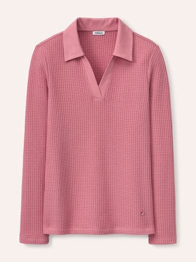 Poloshirt in Strickoptik Rosenholz