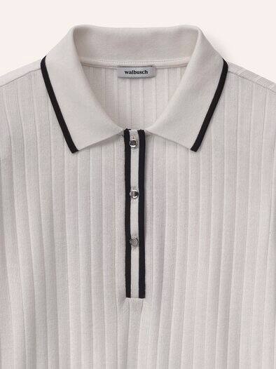 Poloshirt mit Rippenstruktur Offwhite