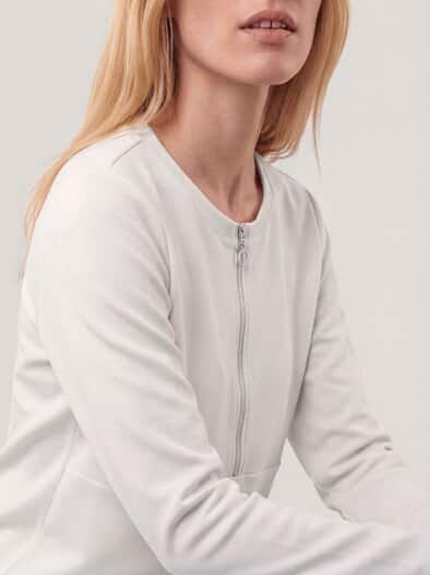 Shirt mit Reißverschluss Offwhite