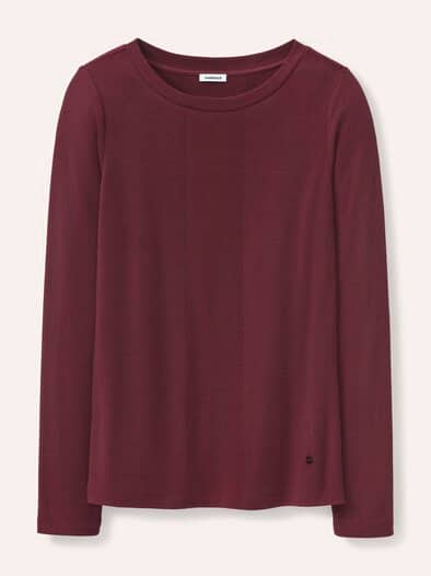 Shirt in Feinstrickoptik Merlot