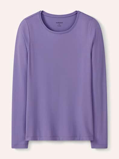 Viskose-Shirt Langarm Flieder