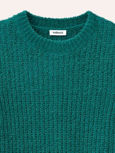 Baumwollmix Pullover in Plüschgarn Esmerald