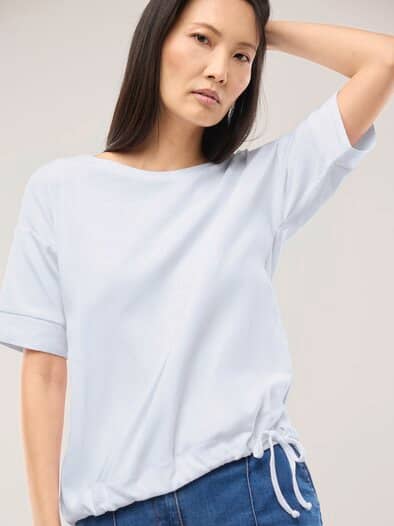 Blousonshirt in Rippenstruktur Weiß