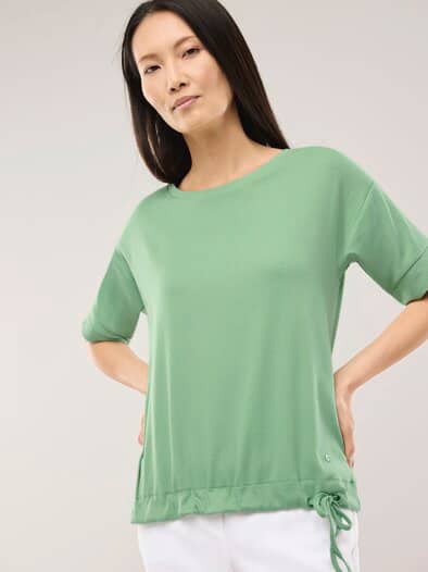 Blousonshirt in Rippenstruktur Basilikum