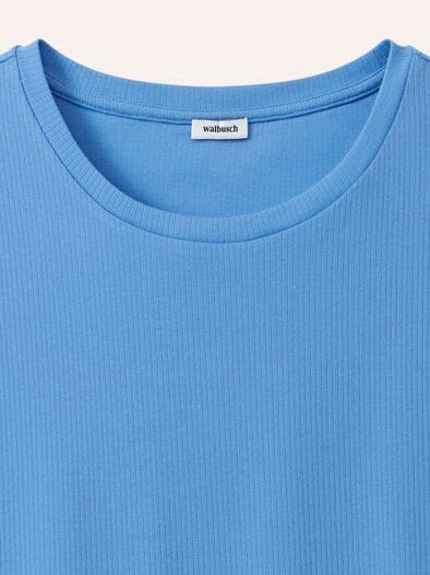 Blousonshirt in Rippenstruktur Jeansblau