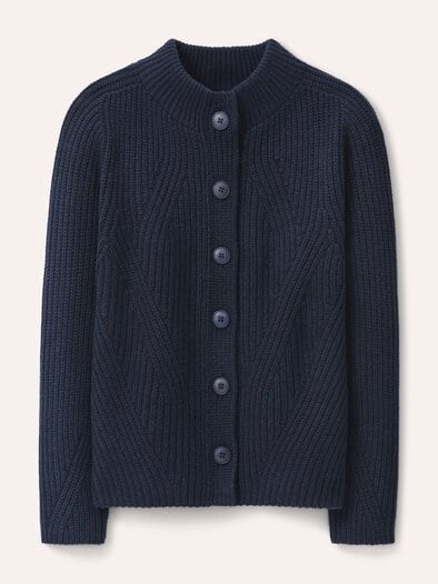 Cashmino Strickjacke Nahtlos Nachtblau