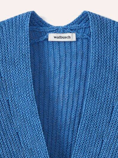 Bändchengarn Strickweste Jeansblau