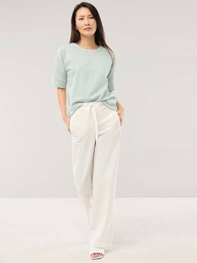 Streifenshirt Seersucker Salbei