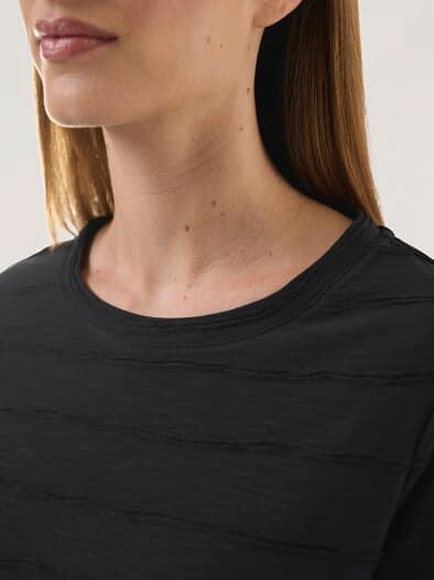 Baumwollshirt Streifenstruktur Schwarz