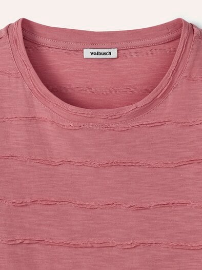 Baumwollshirt Streifenstruktur Rosenholz