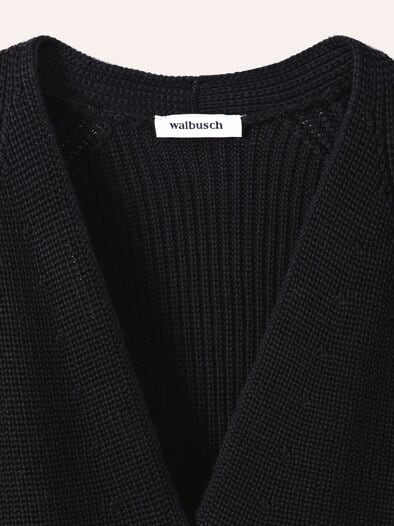 Strickjacke in Patentstrick Schwarz