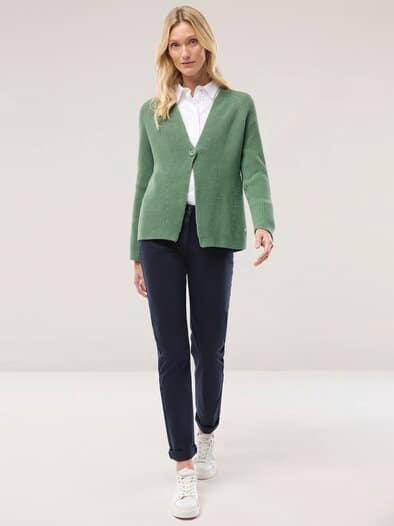 Strickjacke in Patentstrick Basilikum