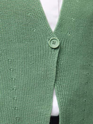 Strickjacke in Patentstrick Basilikum