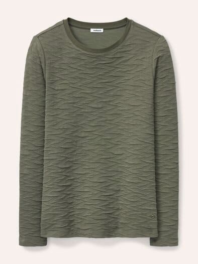 Jacquard-Sweaty 3D Olivgrün