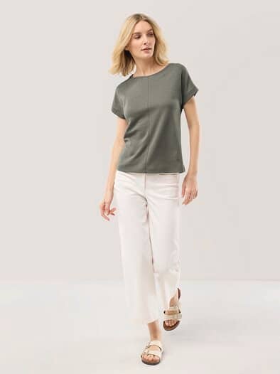 Kimonoshirt Leinenmix Khaki
