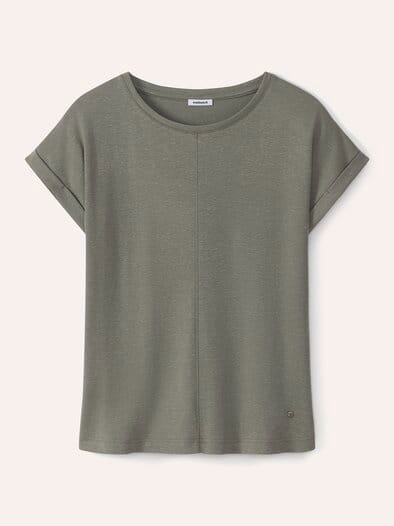 Kimonoshirt Leinenmix Khaki
