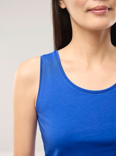 Baumwoll-Basic-Top Tintenblau