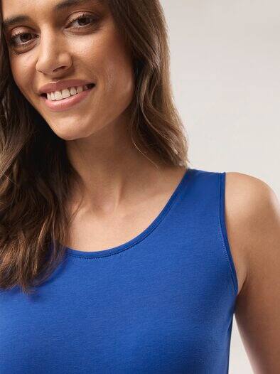 Baumwoll-Basic -Top Tintenblau