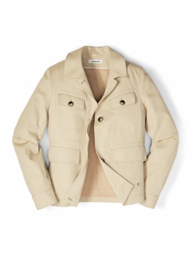 Baumwolljacke Diagonalstruktur Safaribeige