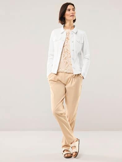 Jeansjacke Weiß