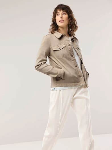 Jeansjacke Beige