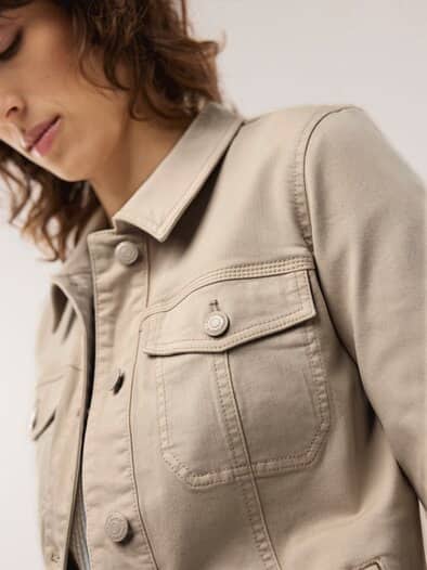 Jeansjacke Beige