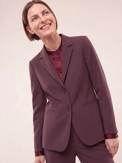 Knitterarmer Blazer mit Revers Merlot