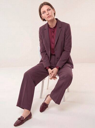 Knitterarmer Blazer mit Revers Merlot