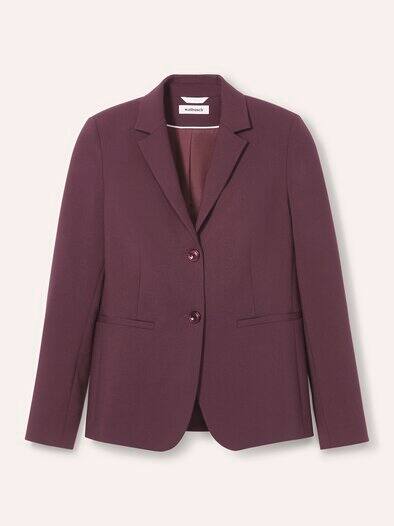Knitterarmer Blazer mit Revers Merlot