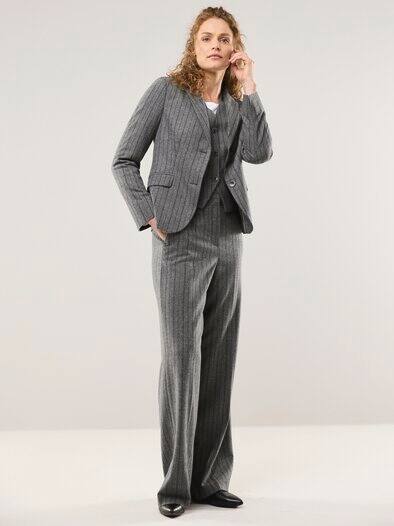 Flanellblazer mit Nadelstreifen Streifen Grau