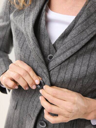 Flanellblazer mit Nadelstreifen Streifen Grau