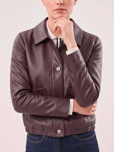 Blouson aus veganem Leder Merlot